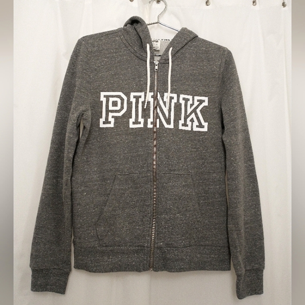 Excellent Used Condition Victoria's Secret PINK Full-Zip Hoodie Sweatshirt Small